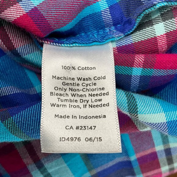 Talbots Women's Medium Plaid Button-Down Shirt - Picture 5 of 6